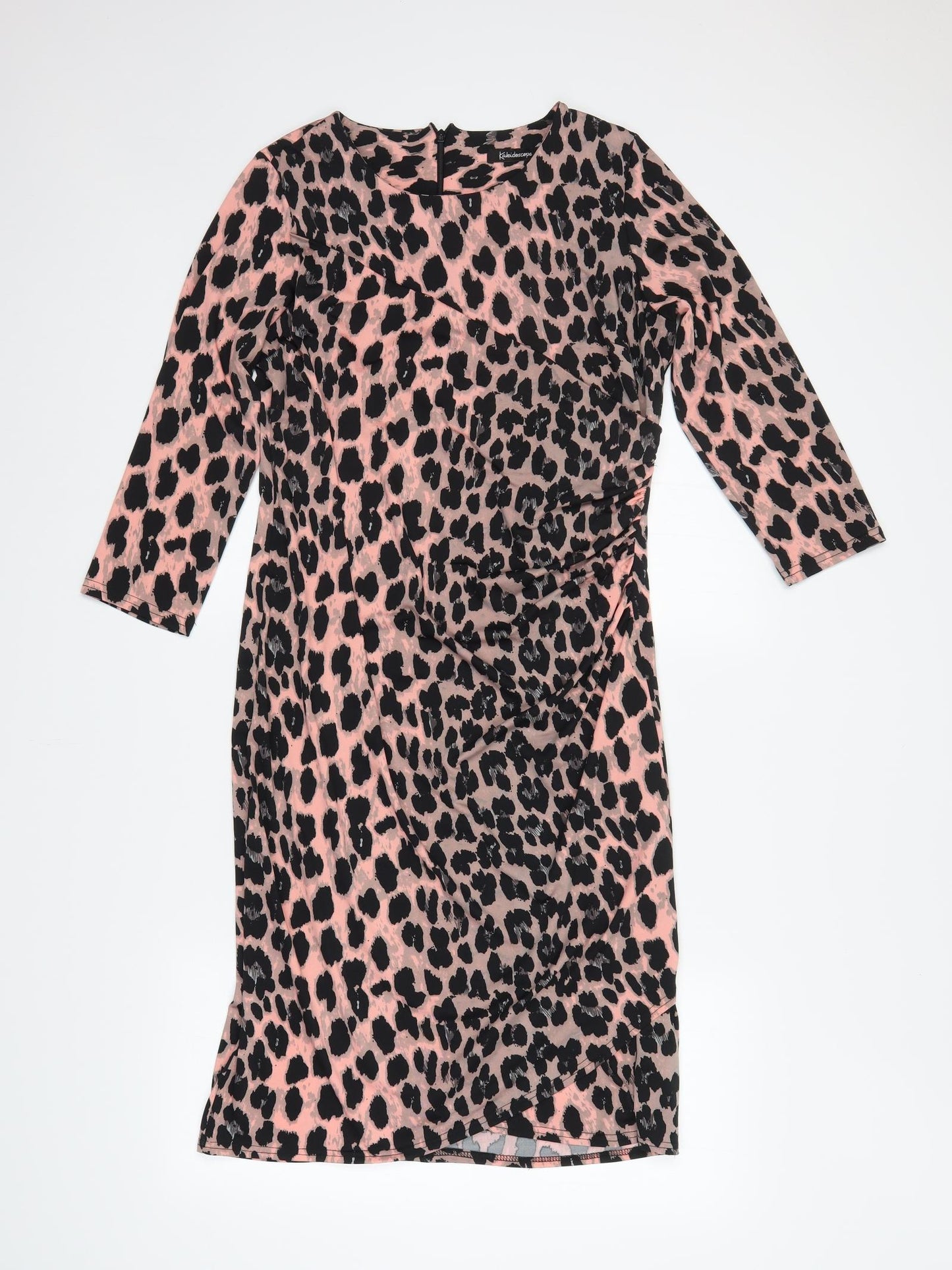 Kaleidoscope Womens Pink Animal Print  Pencil Dress  Size 14