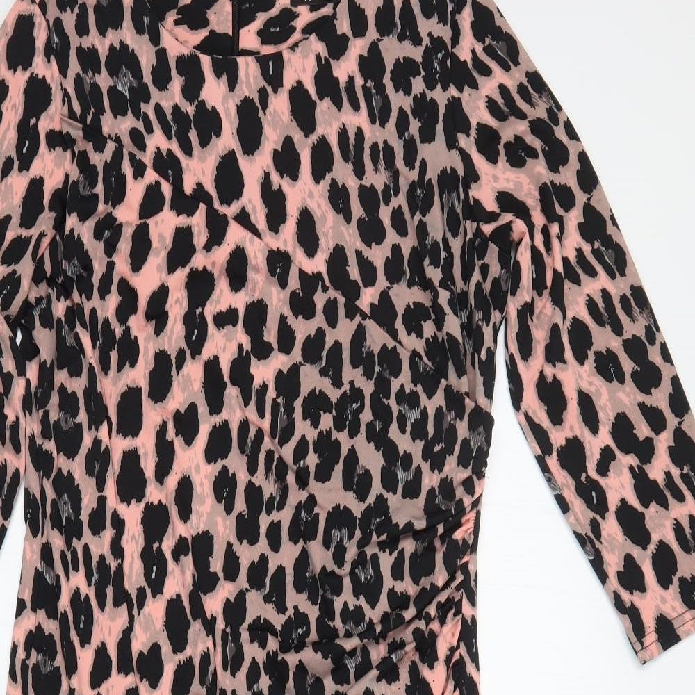 Kaleidoscope Womens Pink Animal Print  Pencil Dress  Size 14
