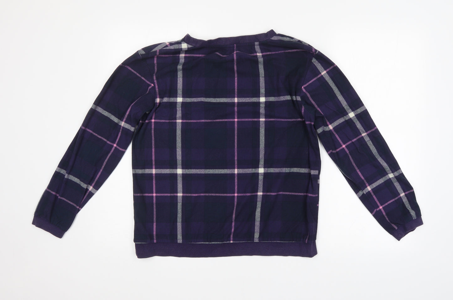 NEXT Womens Purple Check  Pullover Jumper Size M