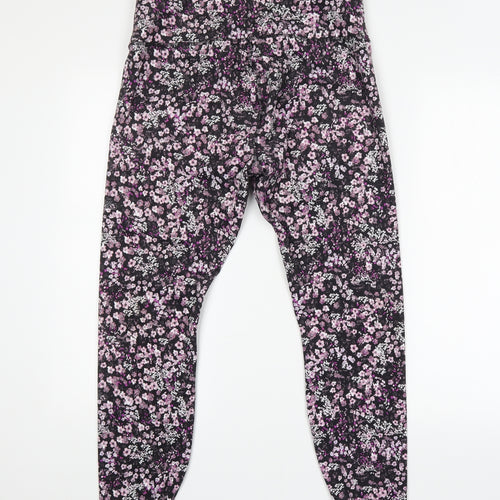 RBX Womens Purple Floral  Jogger Leggings Size XL L26 in