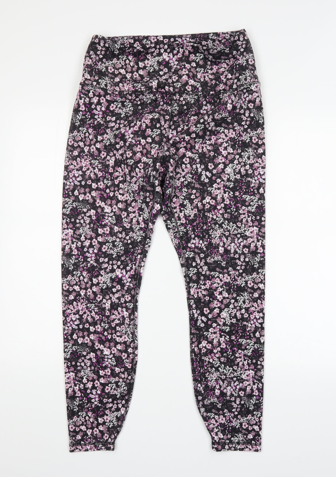 RBX Womens Purple Floral  Jogger Leggings Size XL L26 in