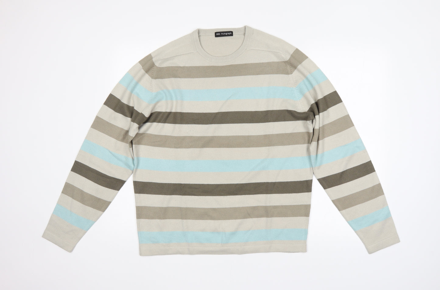 M&S Mens Multicoloured Striped  Pullover Jumper Size M