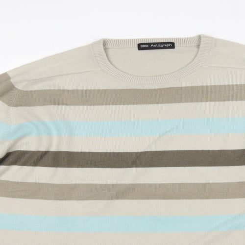 M&S Mens Multicoloured Striped  Pullover Jumper Size M