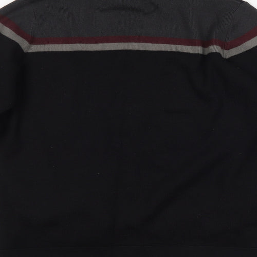 M&S Mens Black   Full Zip Jumper Size S