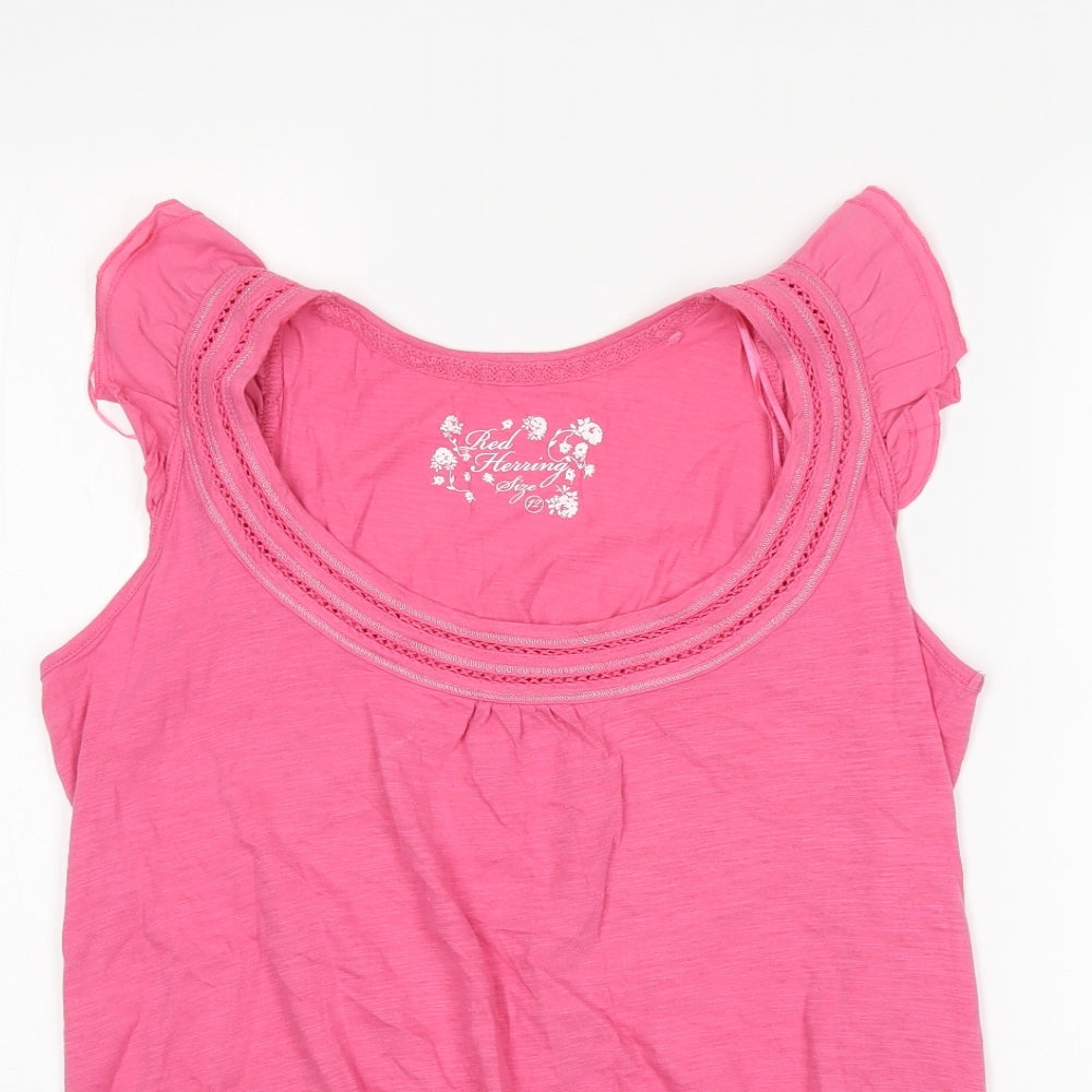 Red Herring Womens Pink   Basic Blouse Size 12
