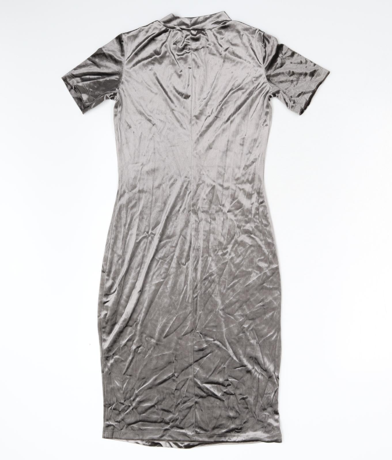 Zara Womens Grey  Velvet Bodycon  Size S