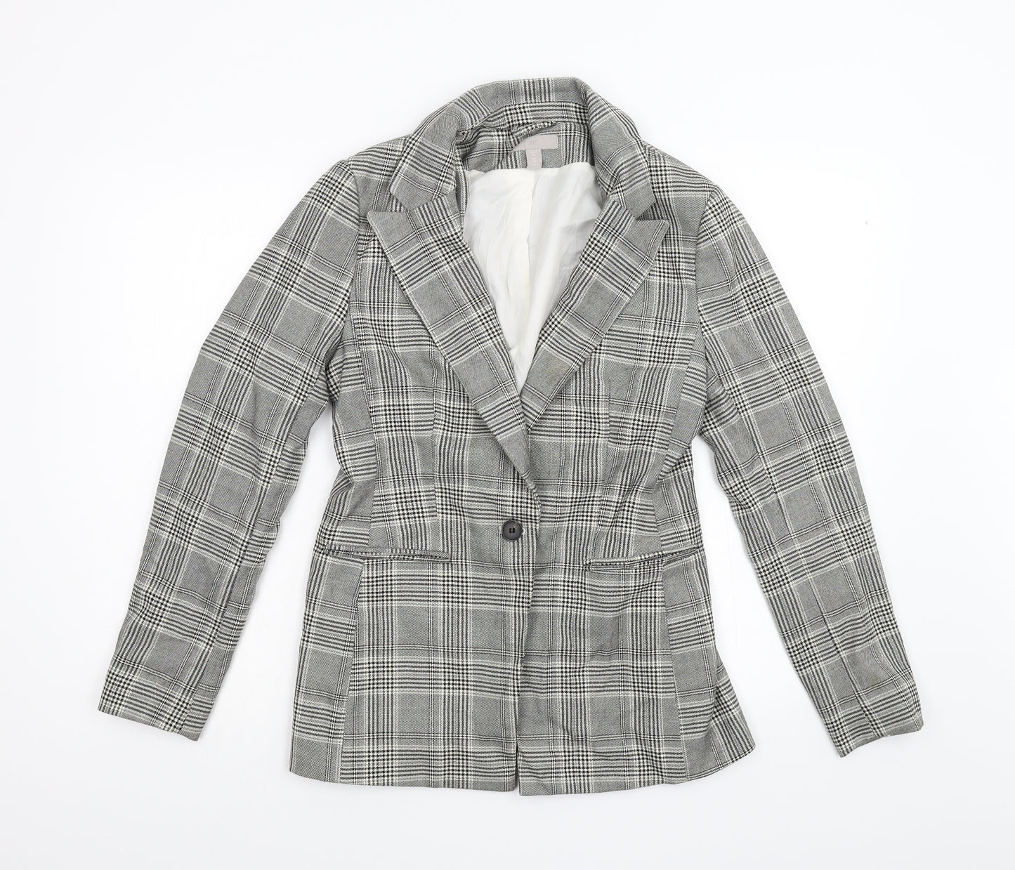 H&M Womens Multicoloured Check  Jacket Blazer Size 10