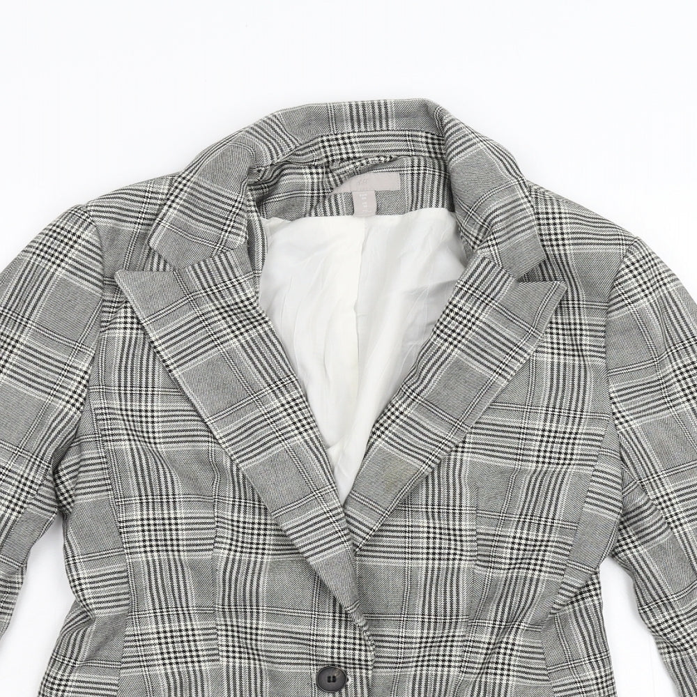 H&M Womens Multicoloured Check  Jacket Blazer Size 10