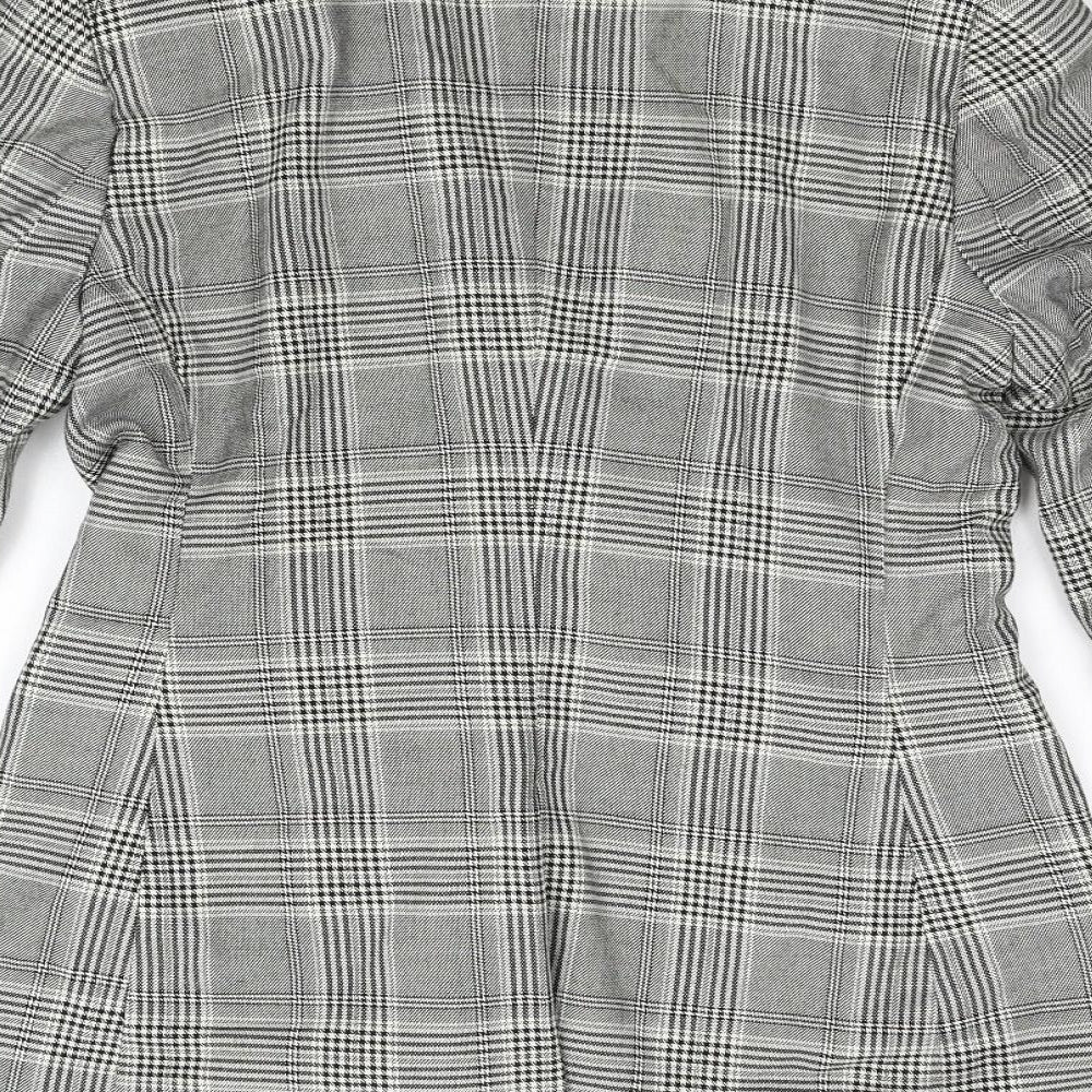 H&M Womens Multicoloured Check  Jacket Blazer Size 10