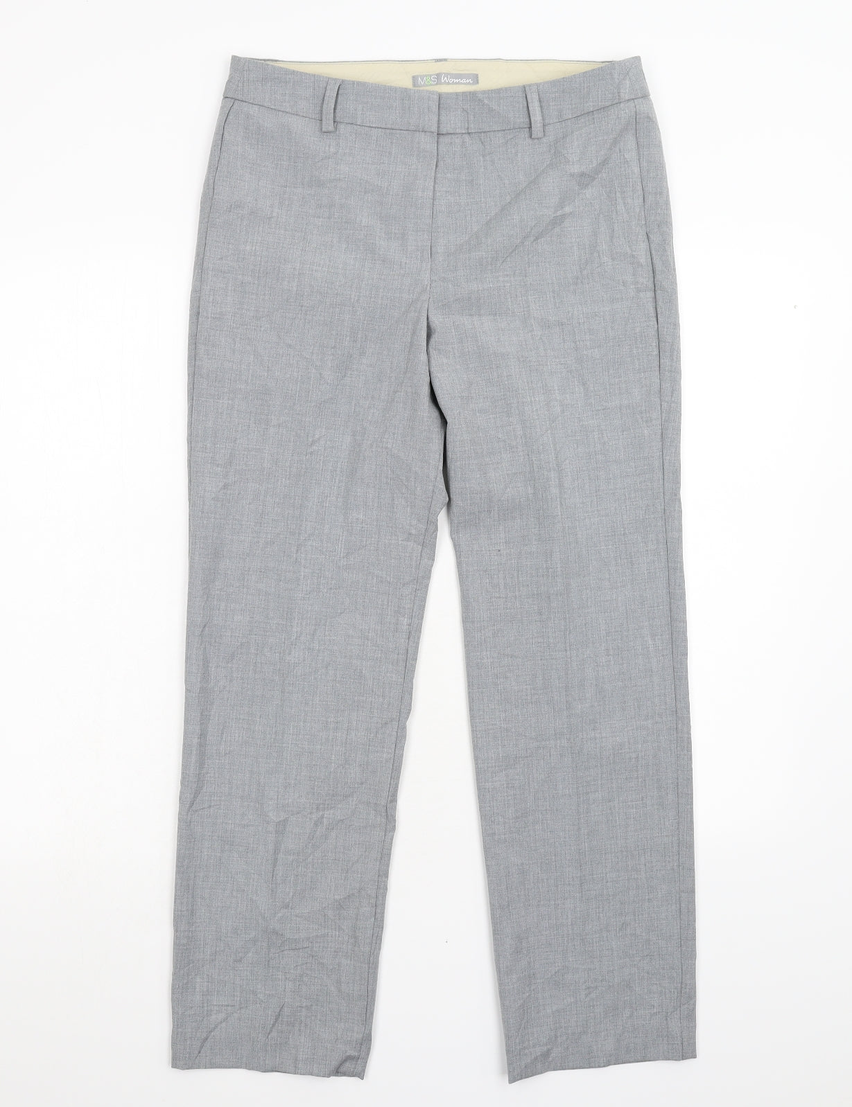 M&S Womens Grey   Trousers  Size 10 L27 in
