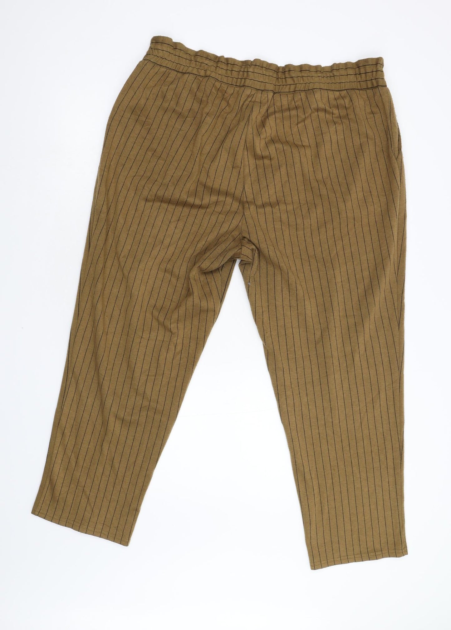 Primark Womens Brown Striped  Trousers  Size 20 L27 in