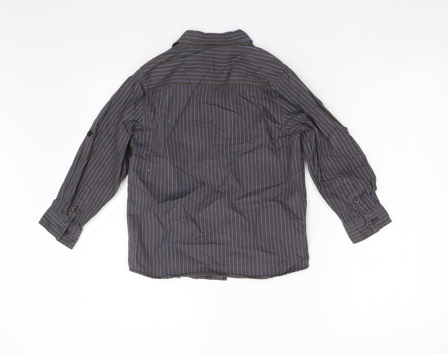 Matalan Boys Grey Striped  Basic Button-Up Size 6-7 Years