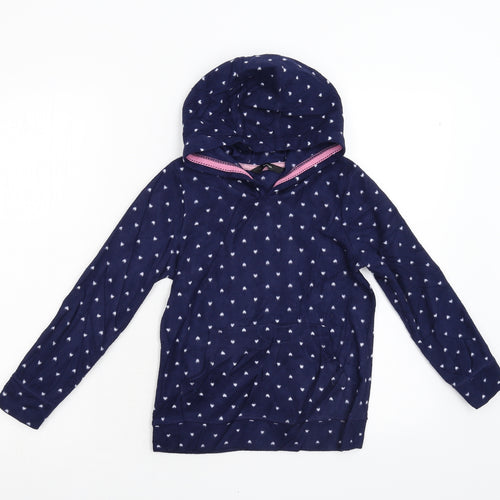 George Girls Blue Polka Dot Fleece Pullover Hoodie Size 7-8 Years