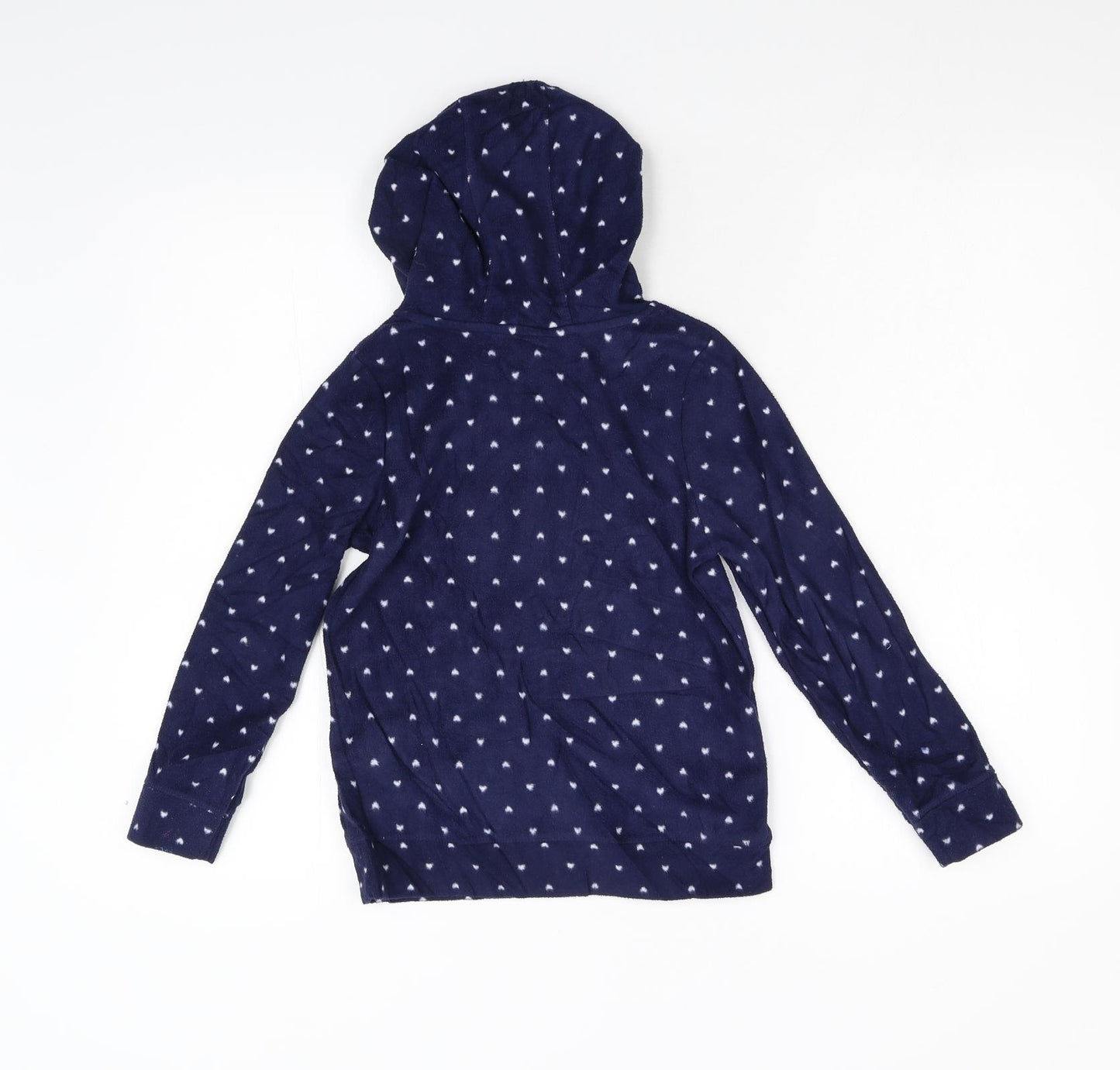 George Girls Blue Polka Dot Fleece Pullover Hoodie Size 7-8 Years