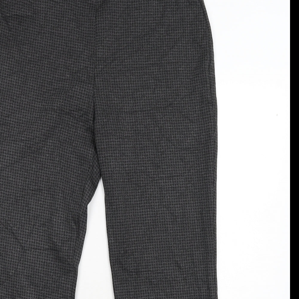 M&S Womens Grey Houndstooth  Trousers  Size 14 L28 in