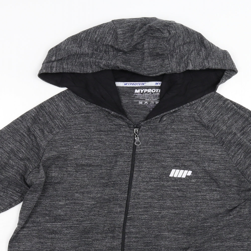 My Protein Mens Grey   Full Zip Hoodie Size S