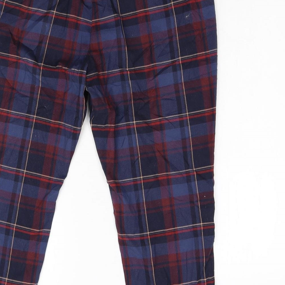M&S Womens Multicoloured Check  Trousers  Size 18 L25 in - Short