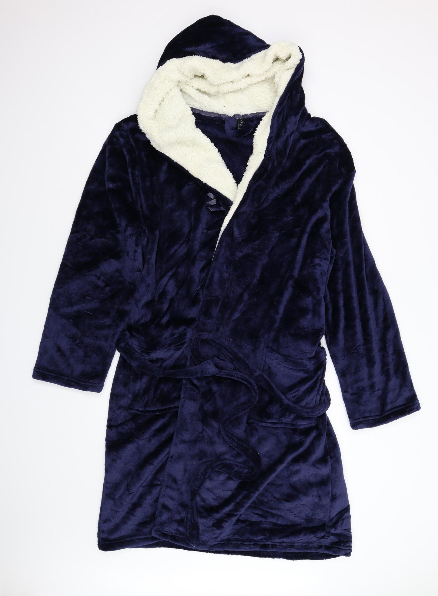 Stone Bridge Womens Blue Solid Fleece  Gown Size L