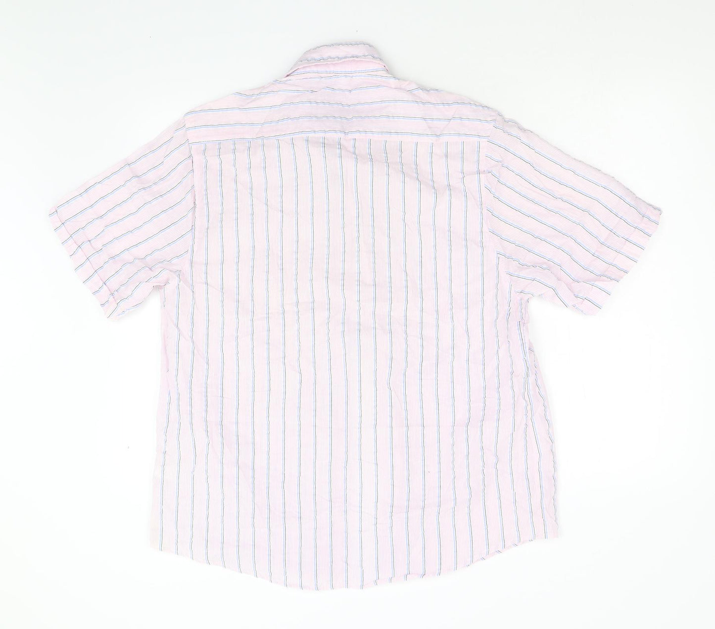 Vintage Apparel Mens Pink Striped   Button-Up Size L
