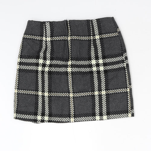 New Look Womens Grey Check  Mini Skirt Size 8