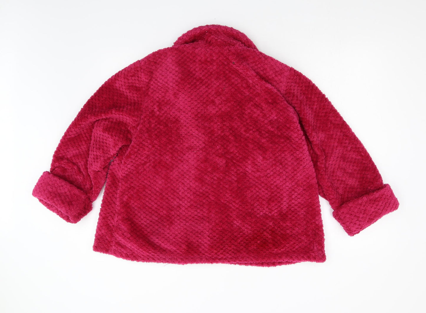 Slenderella Womens Pink Solid Fleece Top Pyjama Top Size L