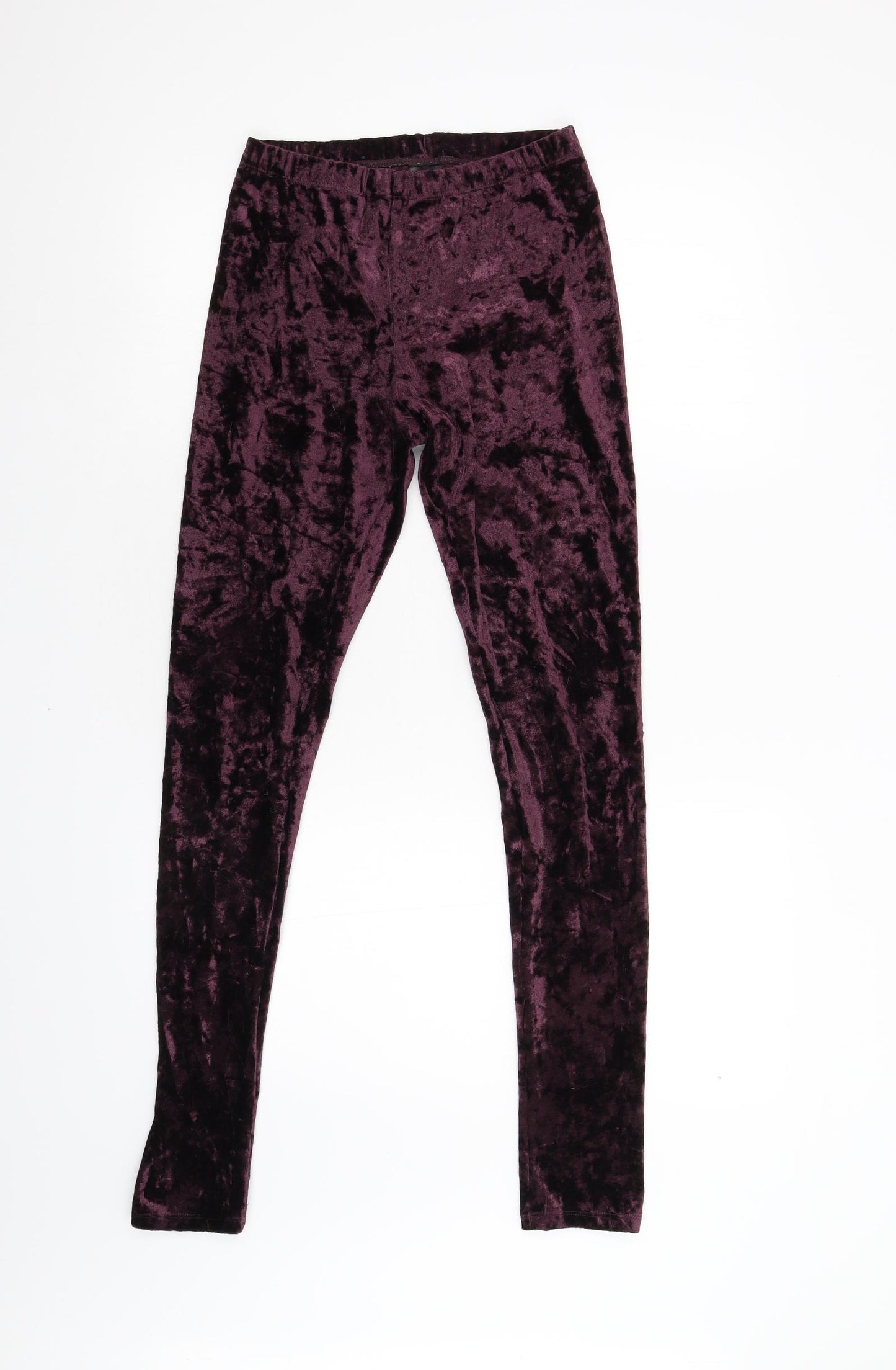 H&M Womens Purple  Velvet Trousers  Size S L31 in