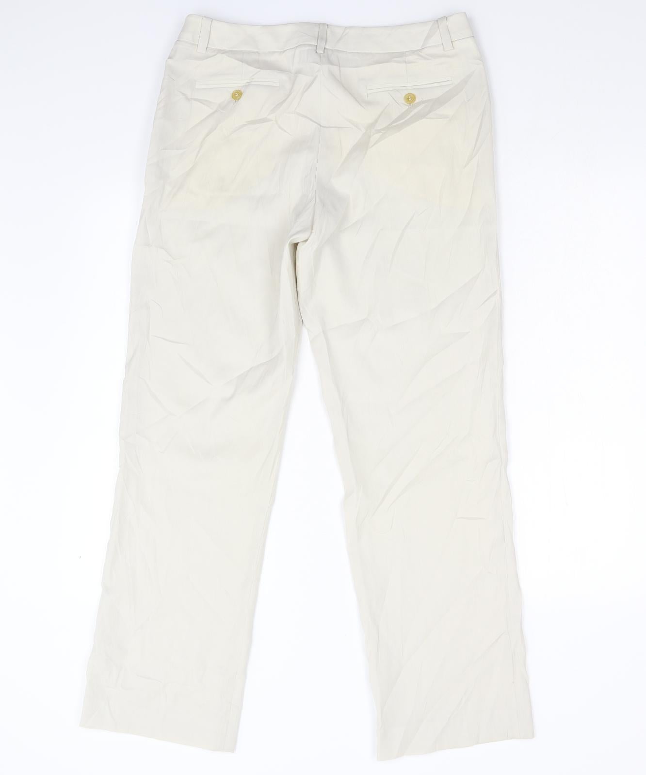 NICOLE FARHI Womens Ivory   Trousers  Size 12 L29 in