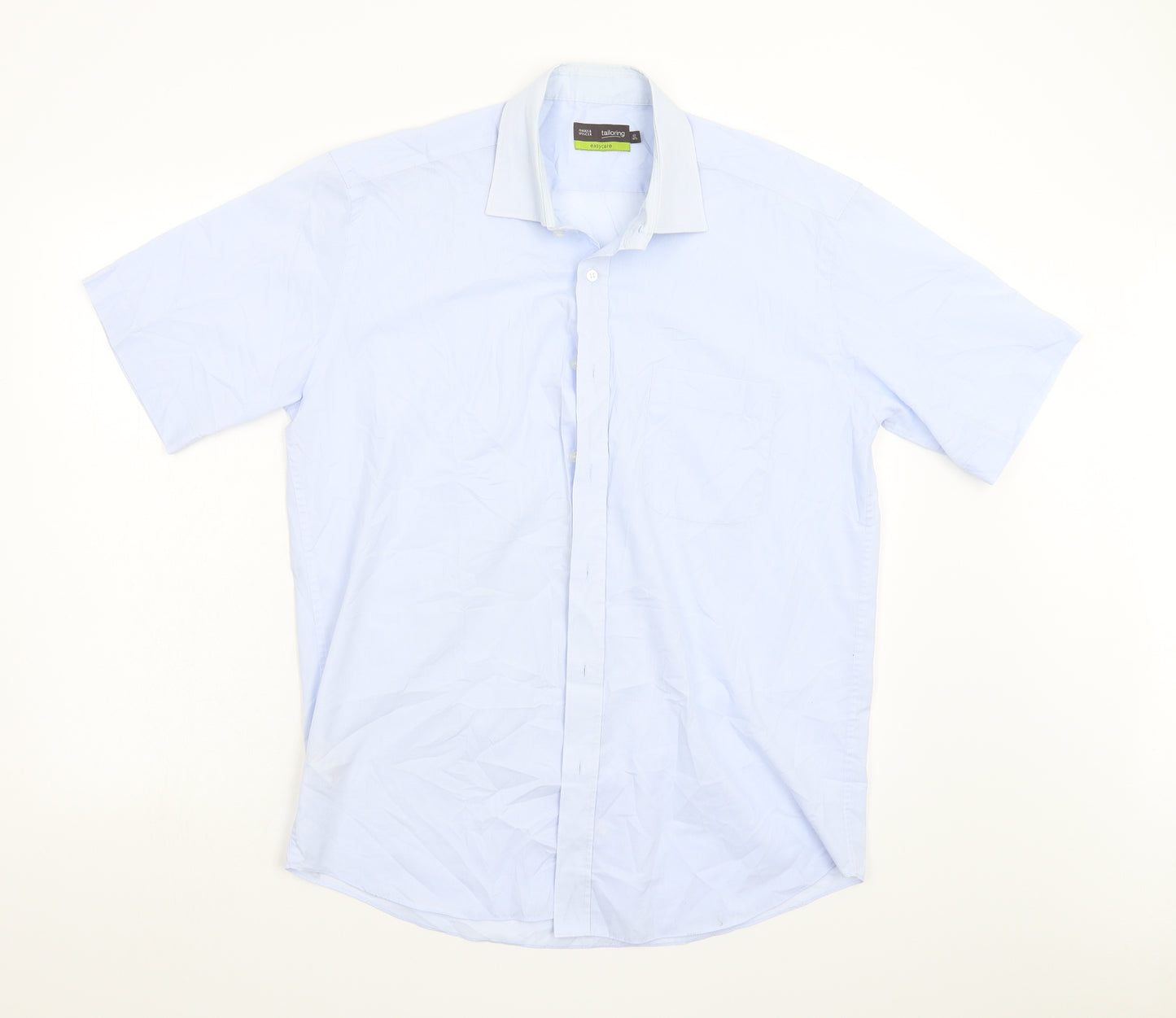 M&S Mens Blue    Button-Up Size 16.5