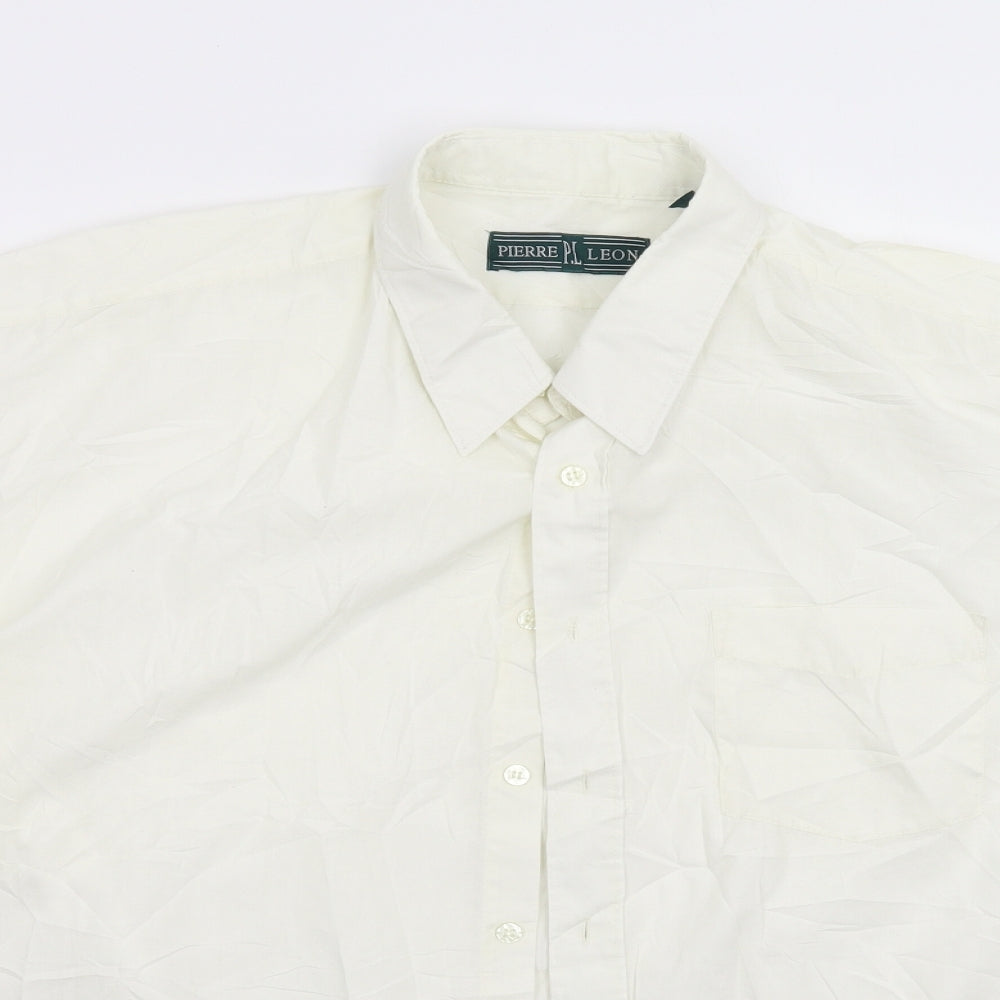 Pierre Leon Mens Ivory    Button-Up Size 2XL