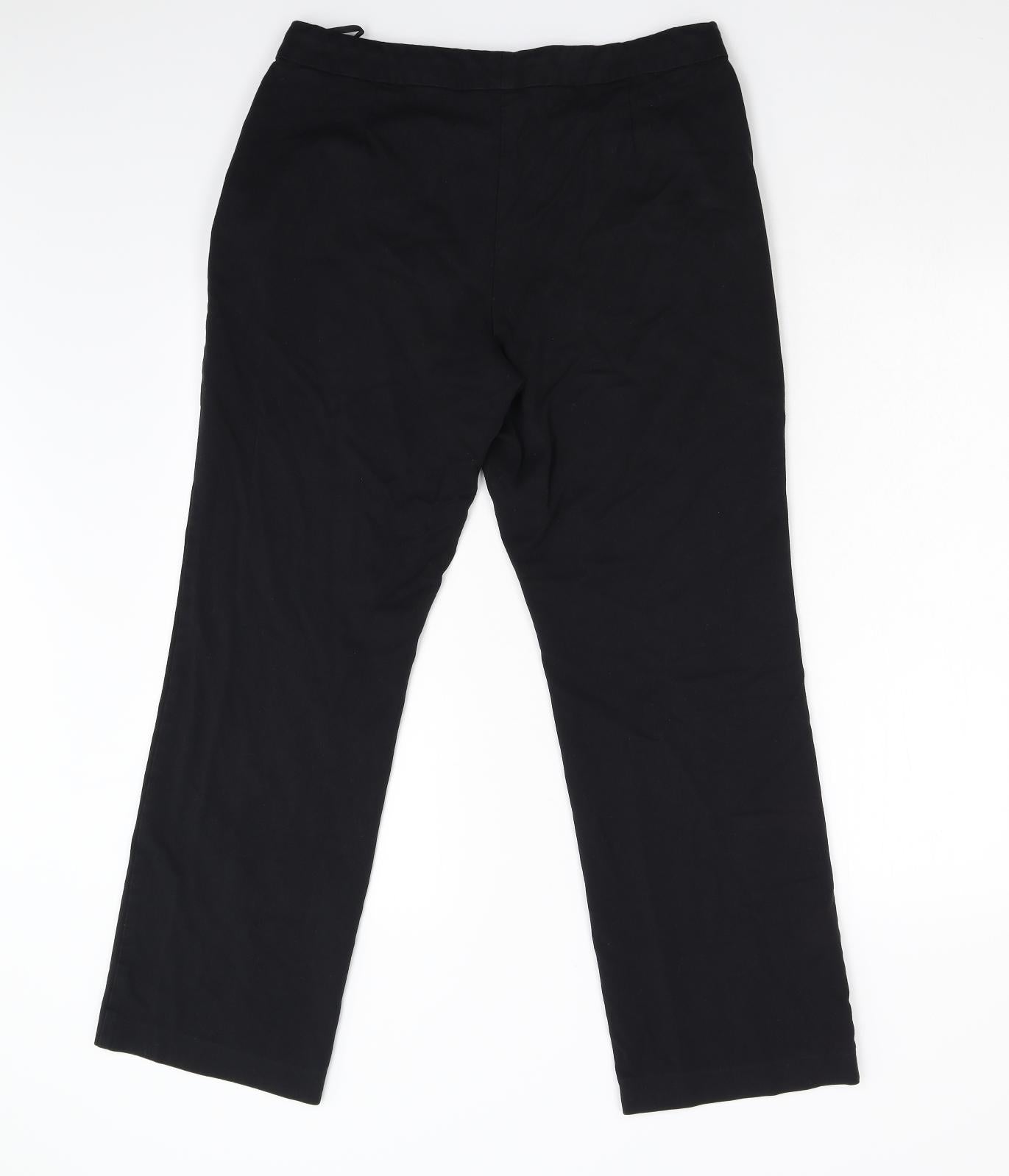M&S Womens Black   Trousers  Size 14 L27 in