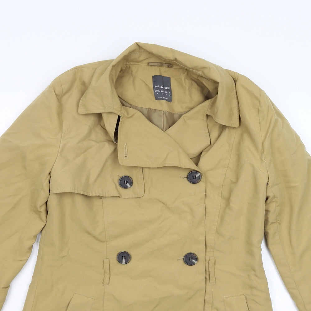 Primark Womens Yellow   Trench Coat Coat Size 10