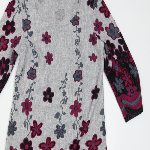 Roman Womens Grey Floral  Pencil Dress  Size 14