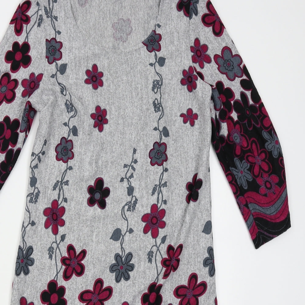 Roman Womens Grey Floral  Pencil Dress  Size 14