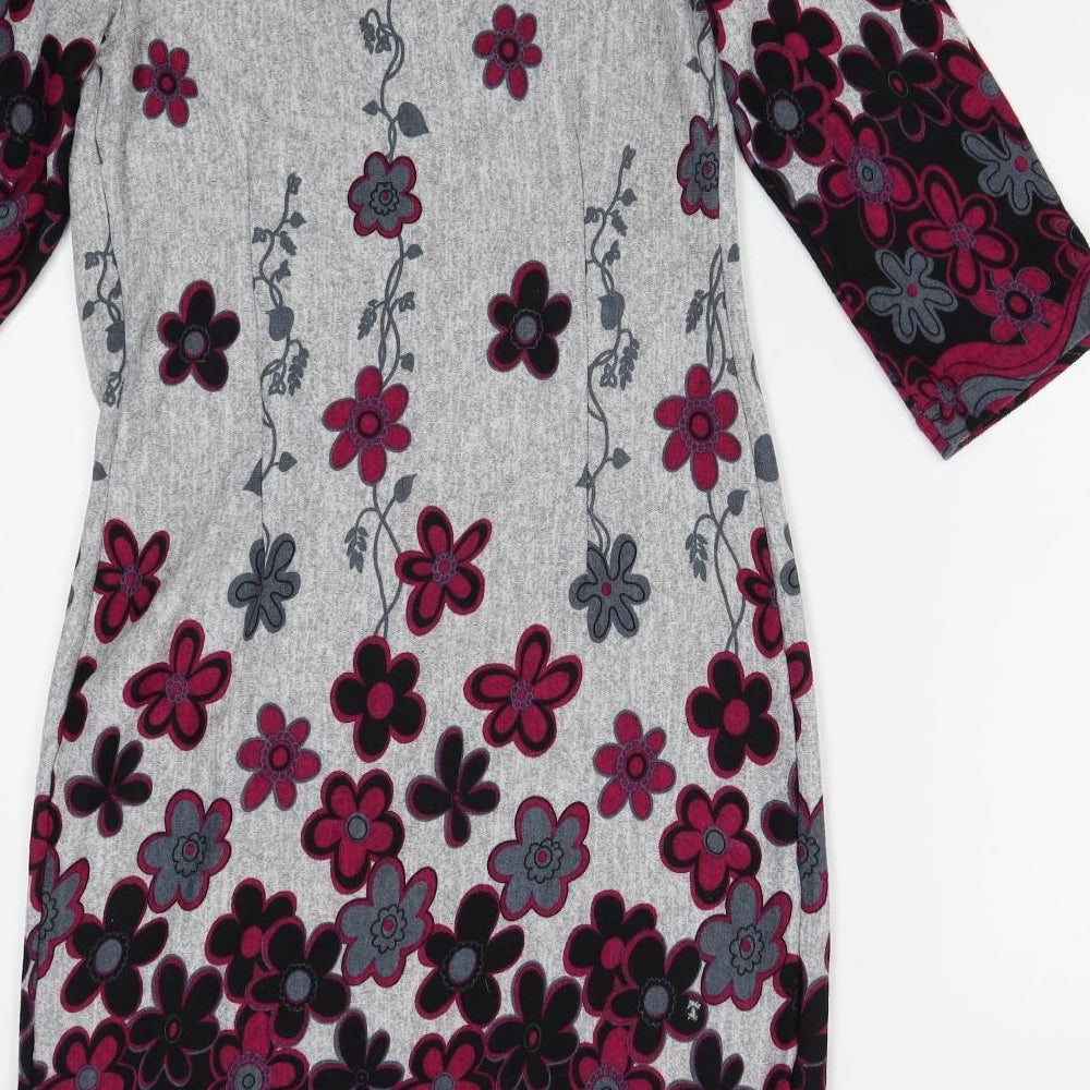 Roman Womens Grey Floral  Pencil Dress  Size 14