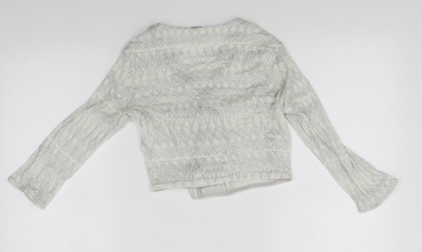 H&M Womens Silver   Cardigan Jumper Size S