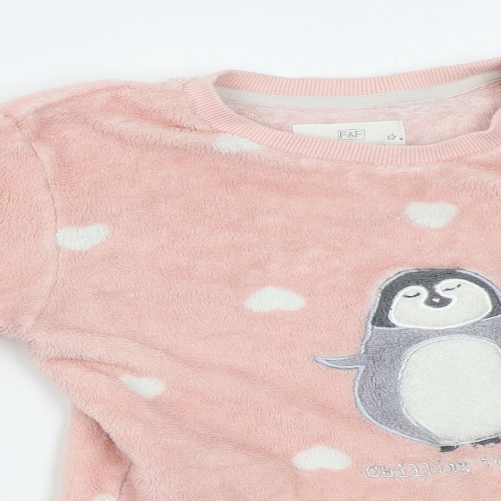 F&F Girls Pink    Pyjama Top Size 6-7 Years  - matching set