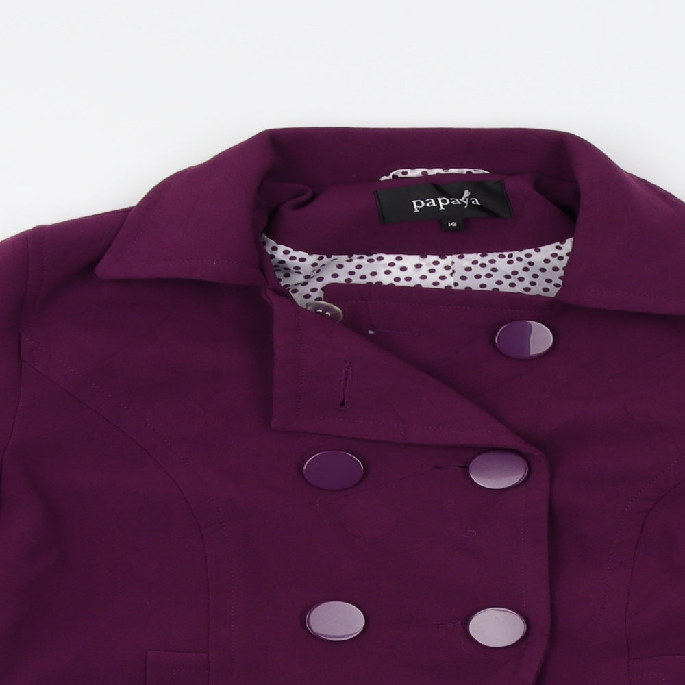 Papaya Womens Purple   Pea Coat Coat Size 16