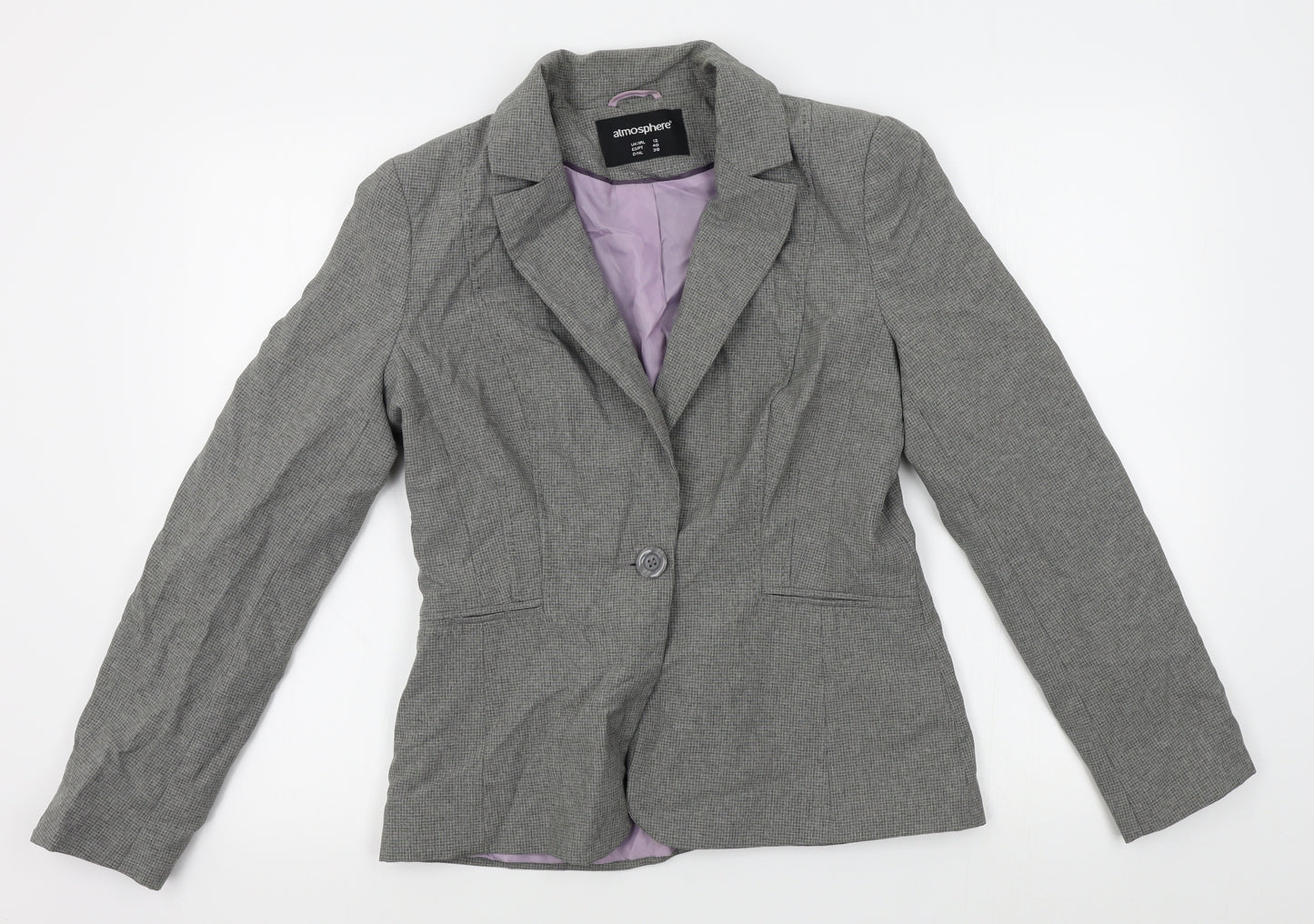 Atmosphere Womens Grey Check  Jacket Blazer Size 12