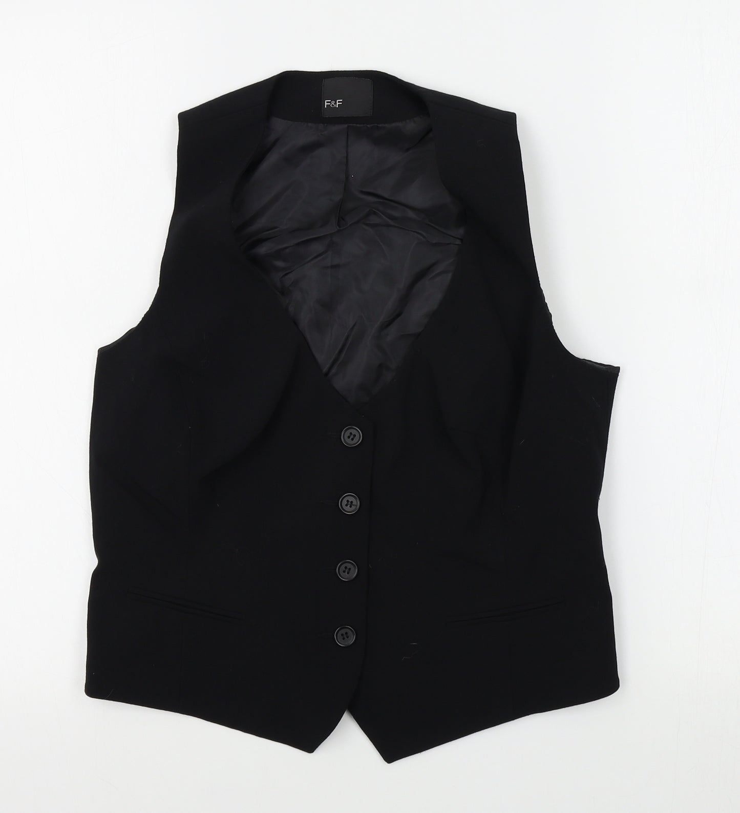 F&F Womens Black   Jacket Suit Waistcoat Size 14