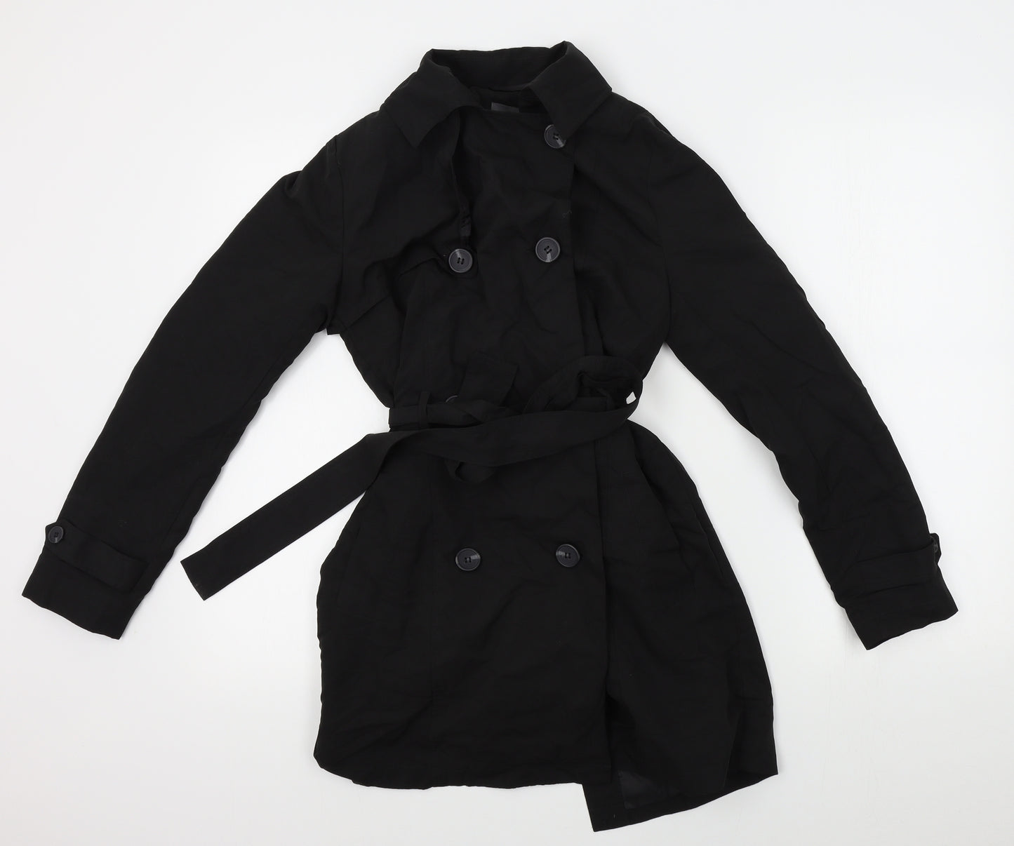 Primark Womens Black   Overcoat Coat Size 4