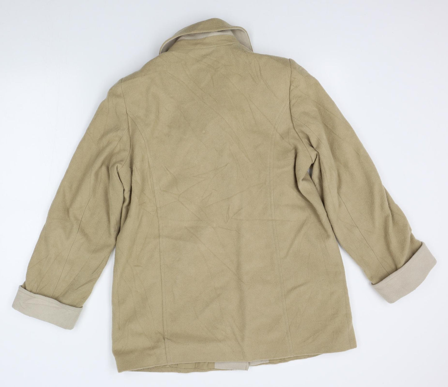 M&S Womens Beige   Overcoat Coat Size 14