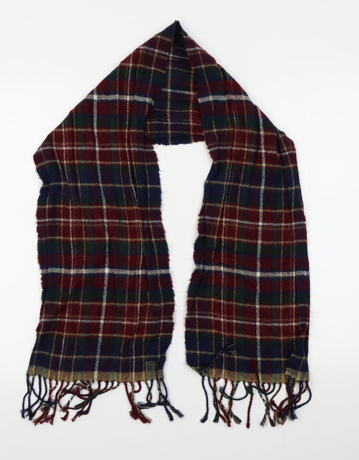 Made in Italy Womens Red Plaid   Scarf