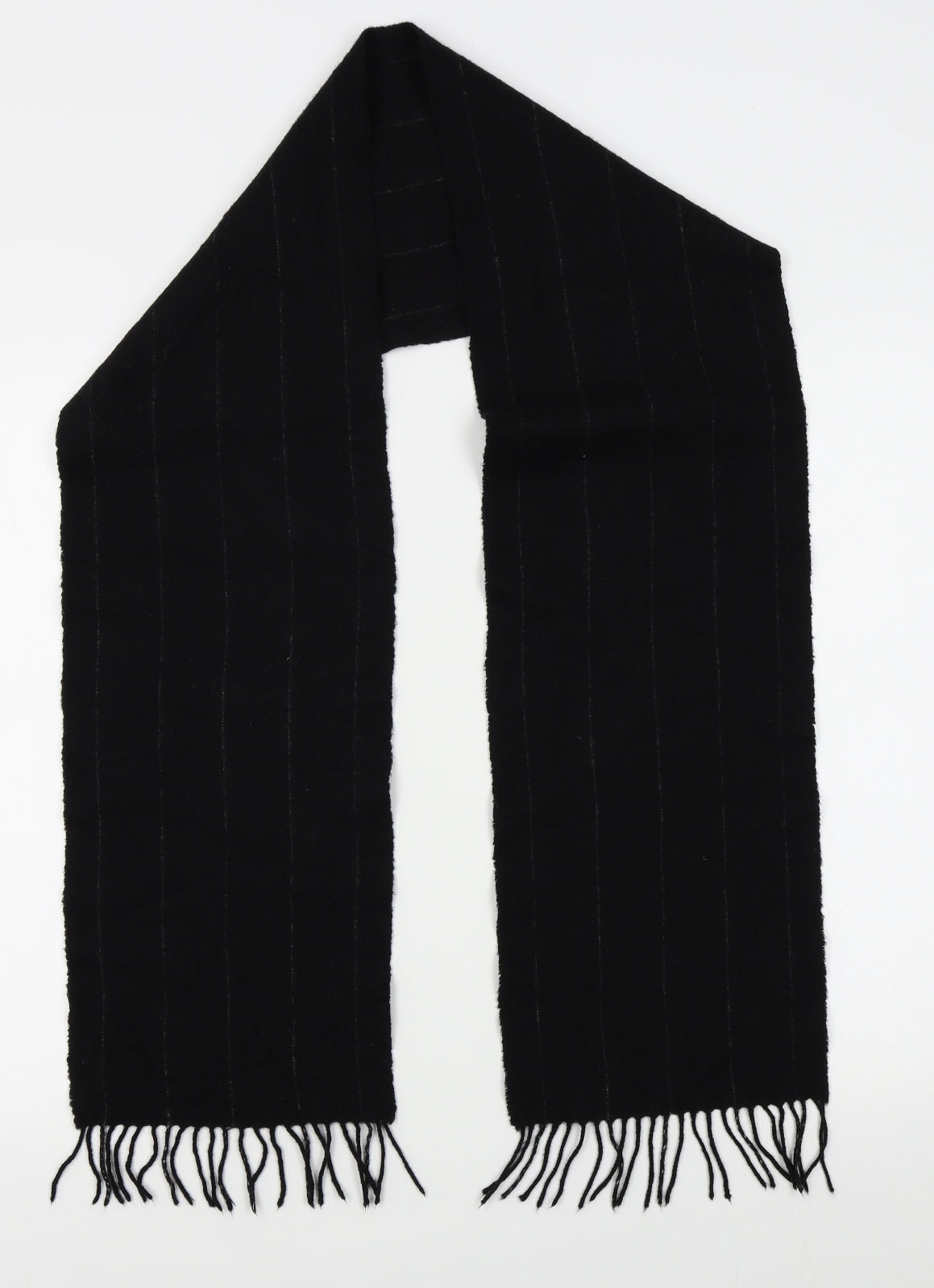 Preworn Womens Black Striped   Scarf