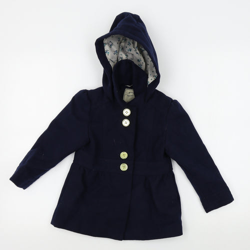 NEXT Girls Blue   Overcoat Coat Size 4-5 Years