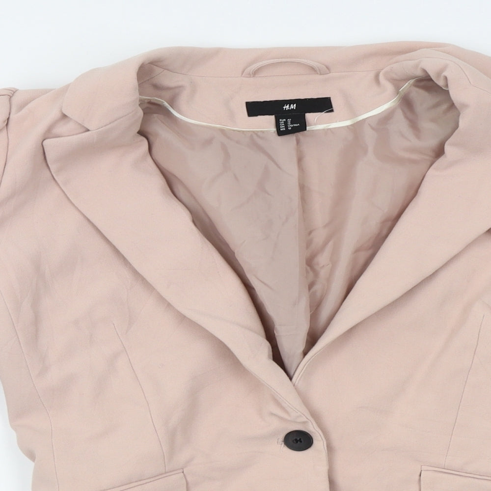 H&M Womens Pink   Jacket Blazer Size 14