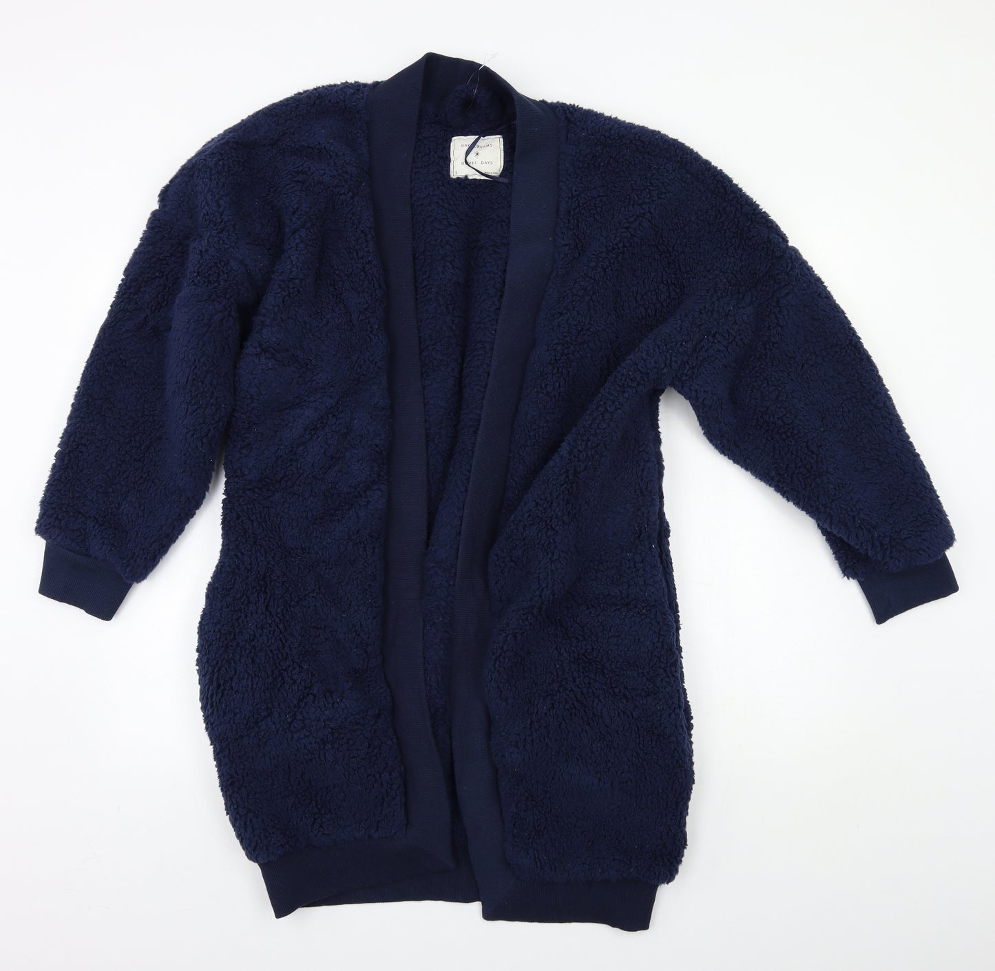 M&S Womens Blue Solid Fleece  Gown Size S