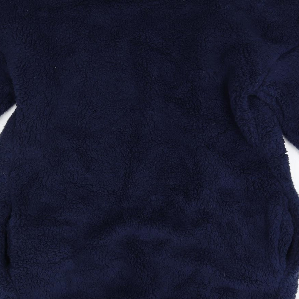 M&S Womens Blue Solid Fleece  Gown Size S