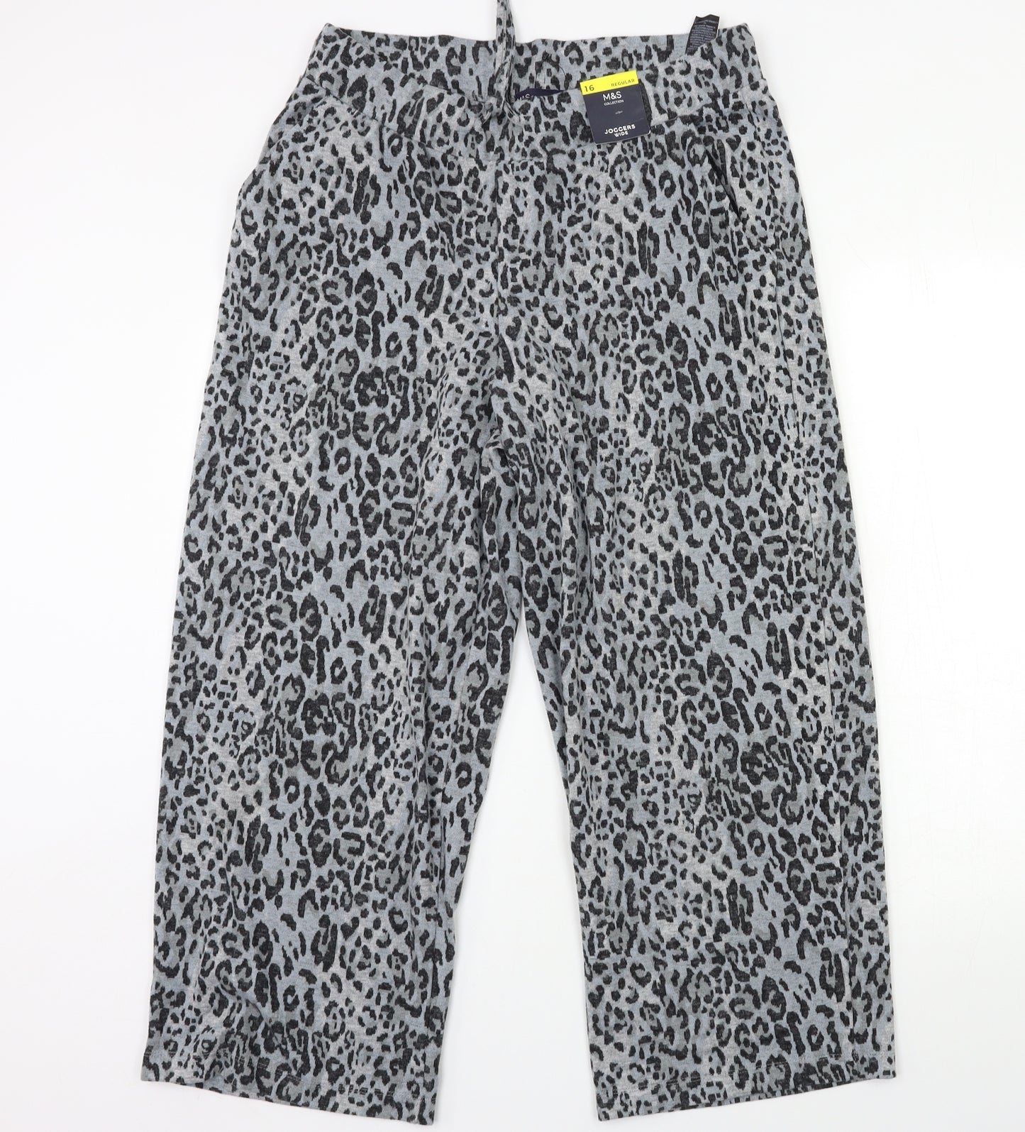 M&S Womens Ivory Animal Print  Jegging Trousers Size 16 L24 in