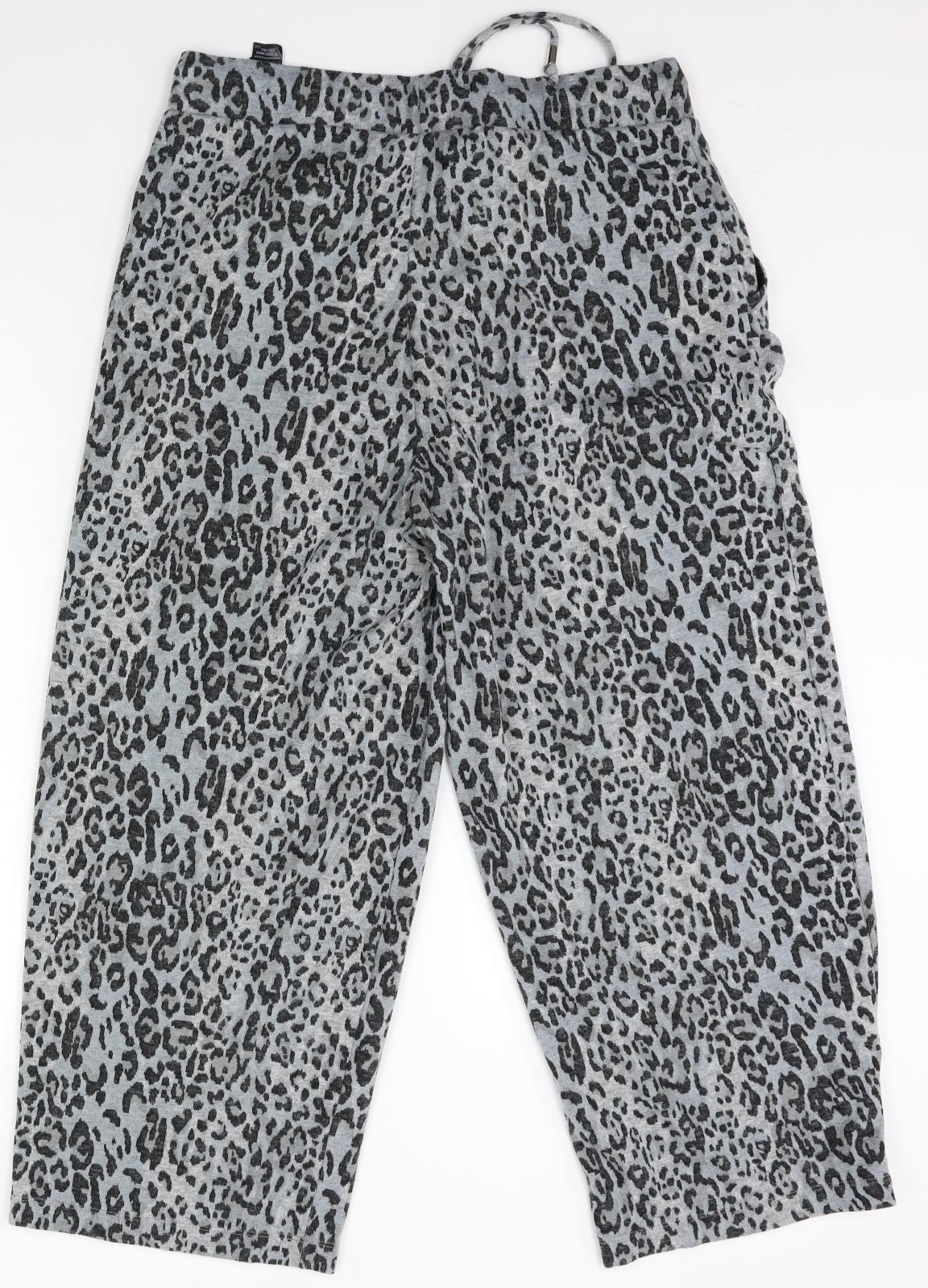 M&S Womens Ivory Animal Print  Jegging Trousers Size 16 L24 in