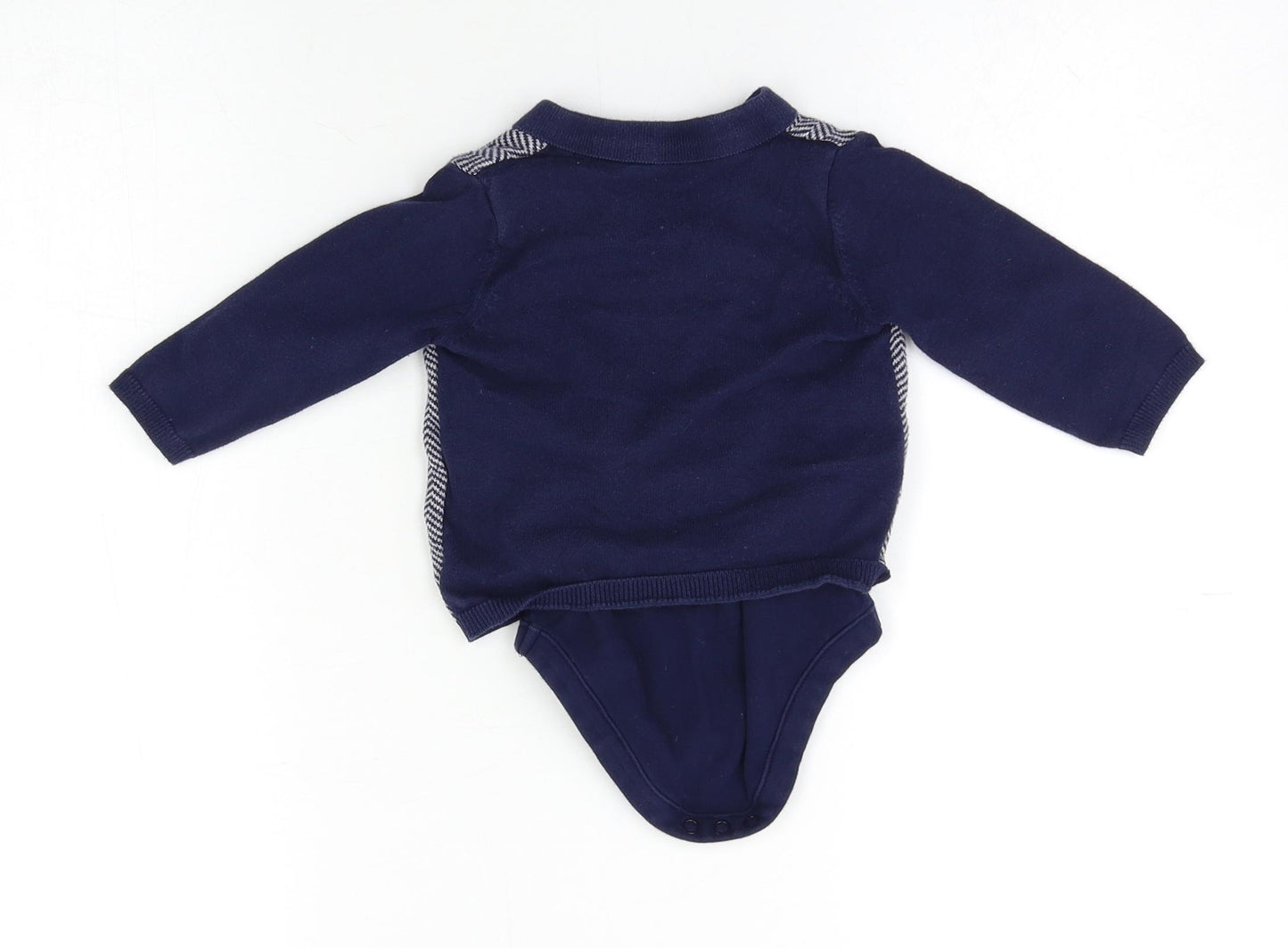 m&s Baby Blue Argyle/Diamond  Babygrow One-Piece Size 6-9 Months